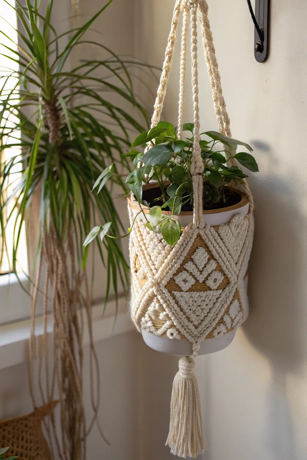 Elevate your greenery with a touch of handmade elegance. 🌿✨ #CrochetCraft #ScandiBoho