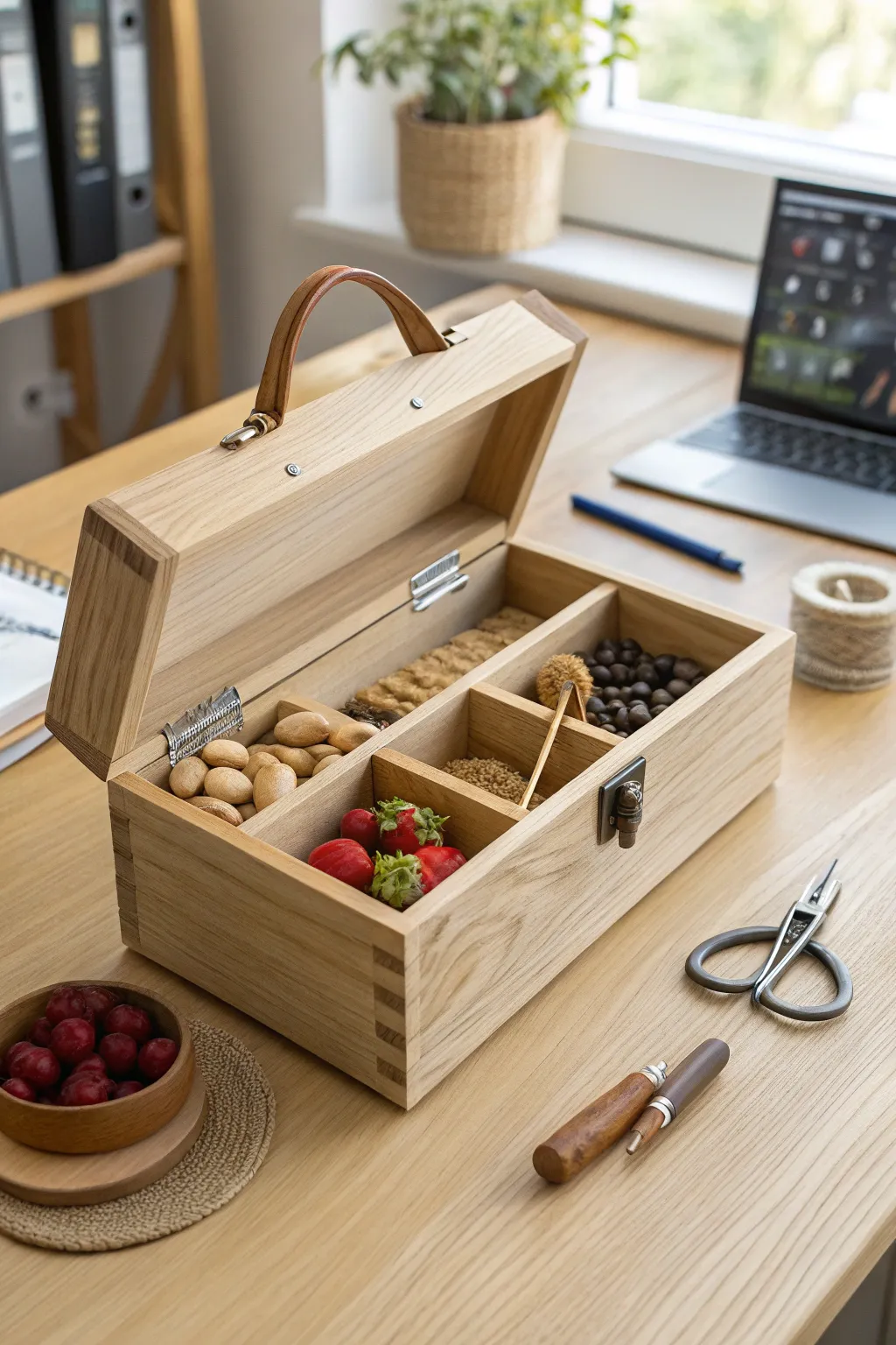 Discover the elegance of hidden organization with this minimalist teacher toolbox.