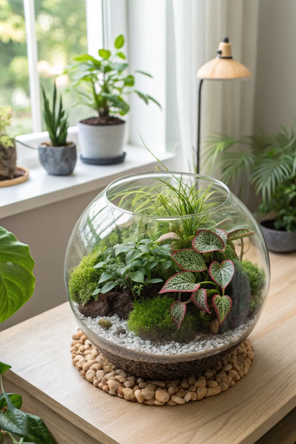 Transform an aquarium into a lush terrarium oasis, blending simplicity and nature for a touch of boho charm.