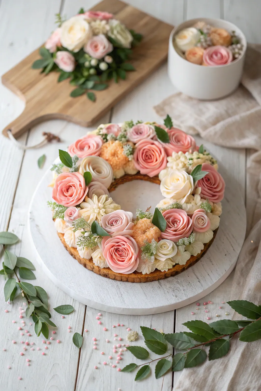 Elevate your Thanksgiving with a Floral Wreath Cookie Cake—where beauty meets delicious simplicity.