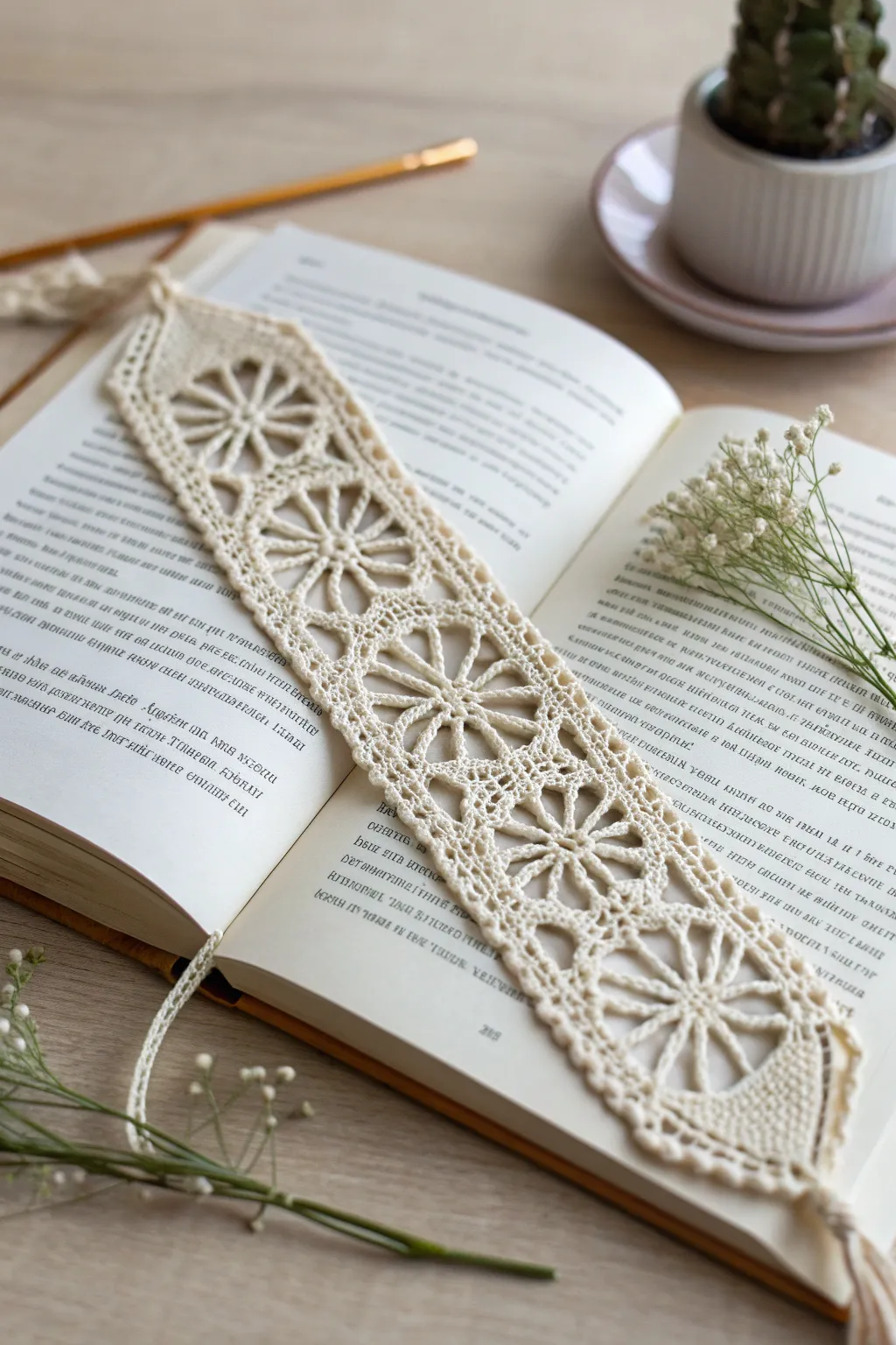 Delicate Charm: A Crochet Bookmark to Grace Your Pages with Elegance.