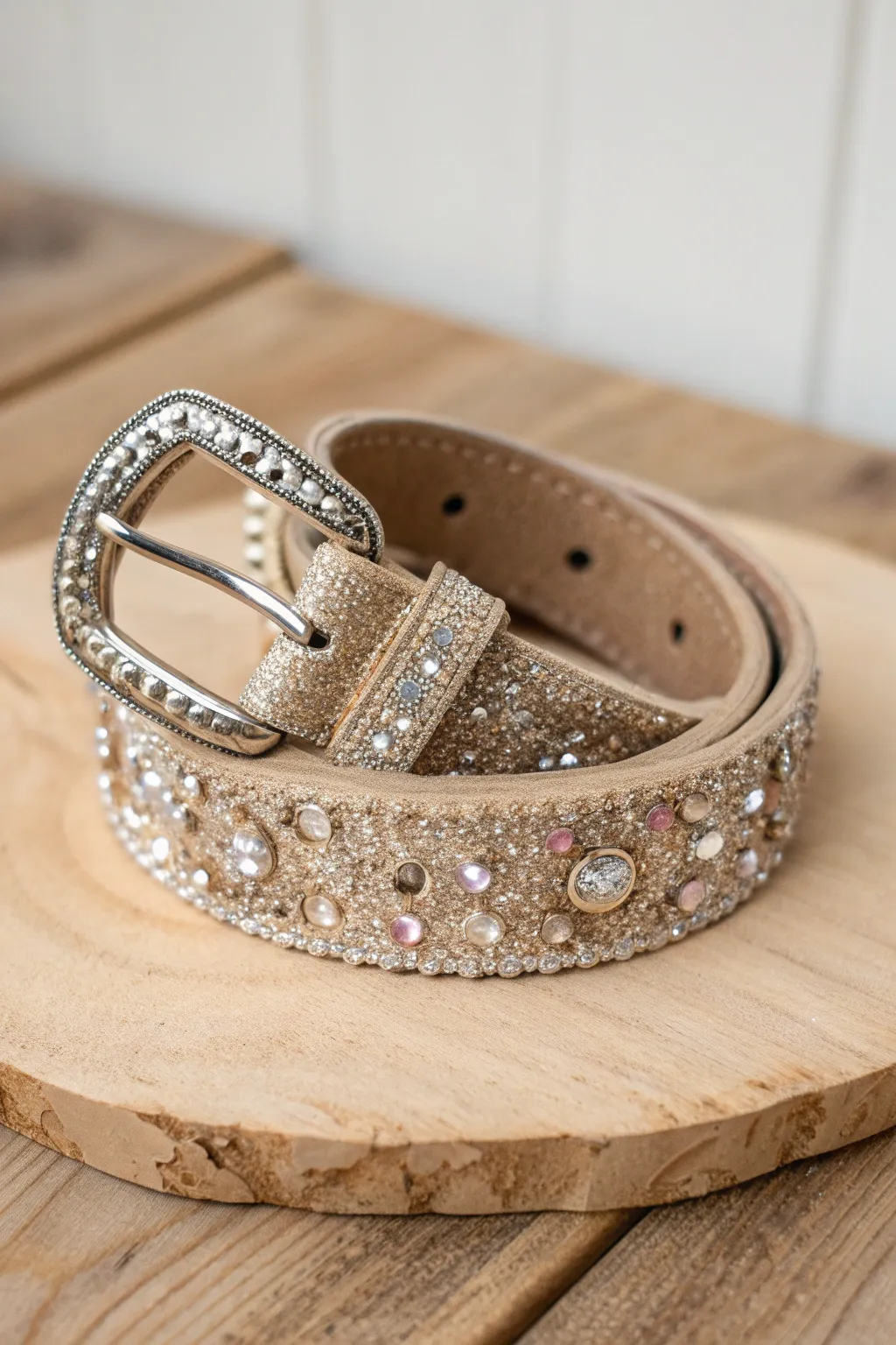 Elevate your style with a touch of sparkle: Discover the art of glittered belts.