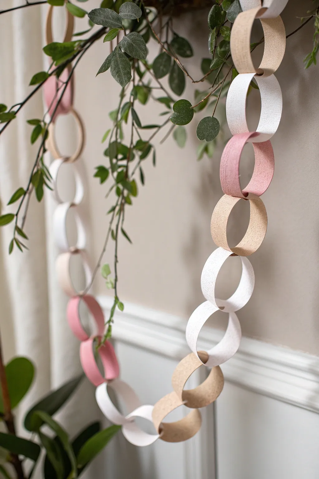 Elevate your space with the timeless charm of handcrafted paper chains.