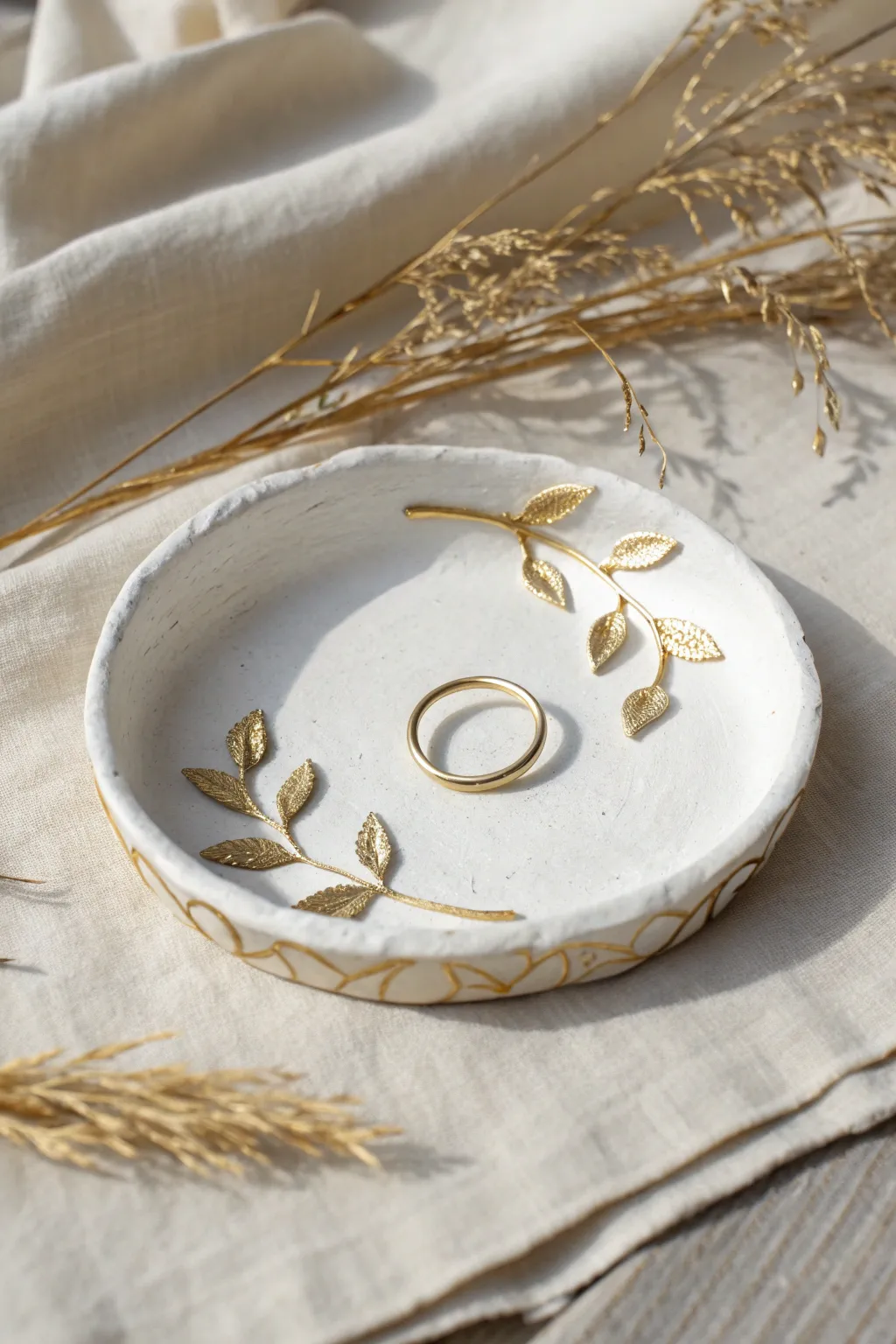 Create a stunning DIY jewelry dish with a touch of gold elegance—perfect for gifting or treating yourself!