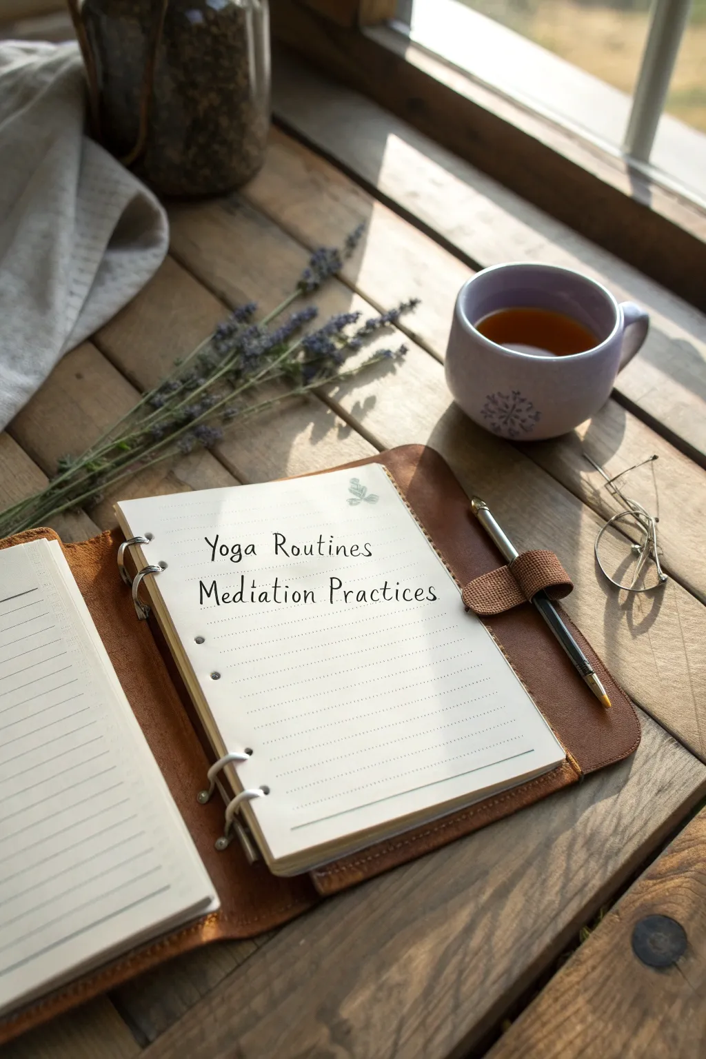 Embrace your wellness journey: Track yoga and meditation in style with this beautifully crafted traveler's notebook.