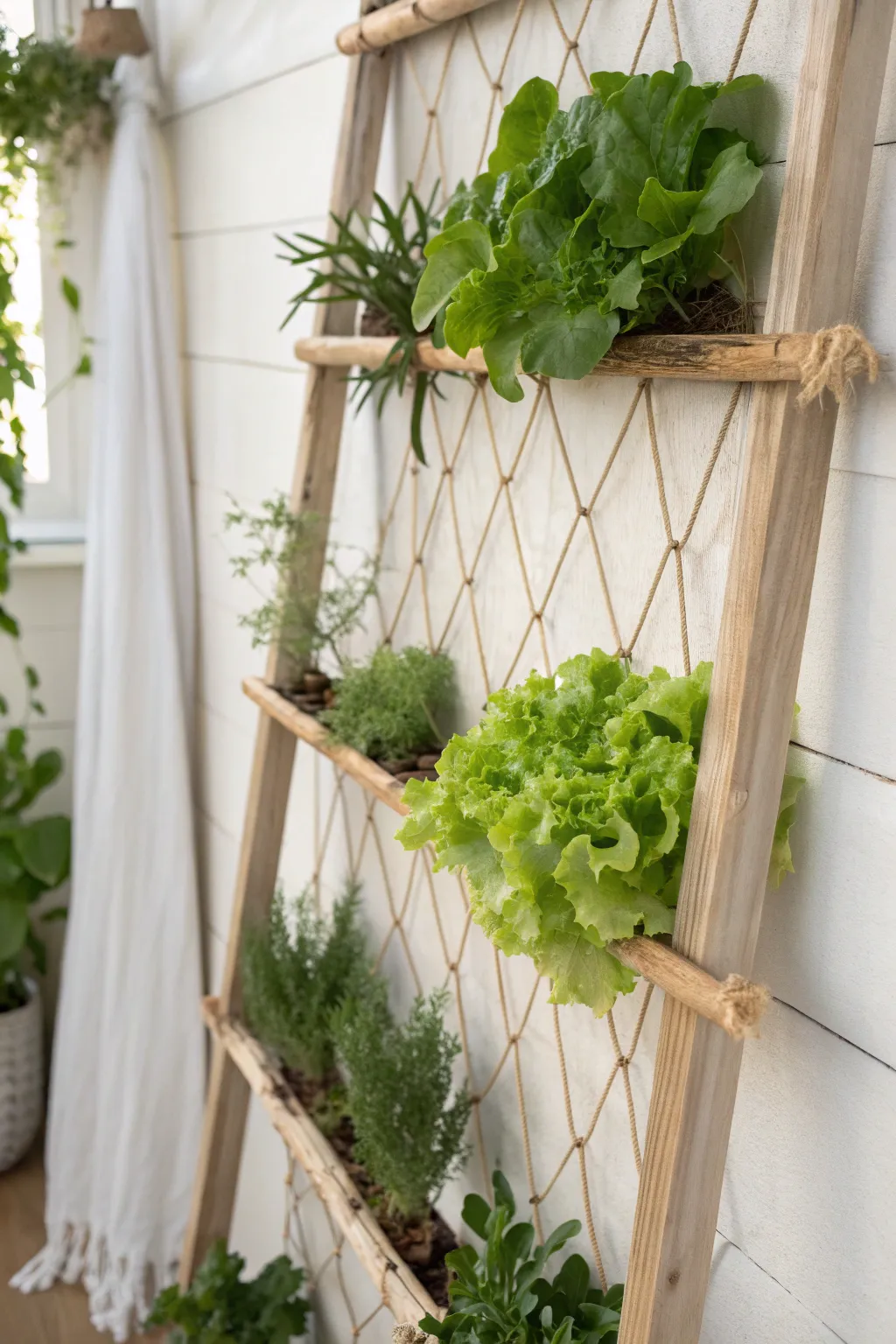 Elevate your garden game with a stunning hanging vegetable wall. Perfect for minimalists who love a touch of nature!