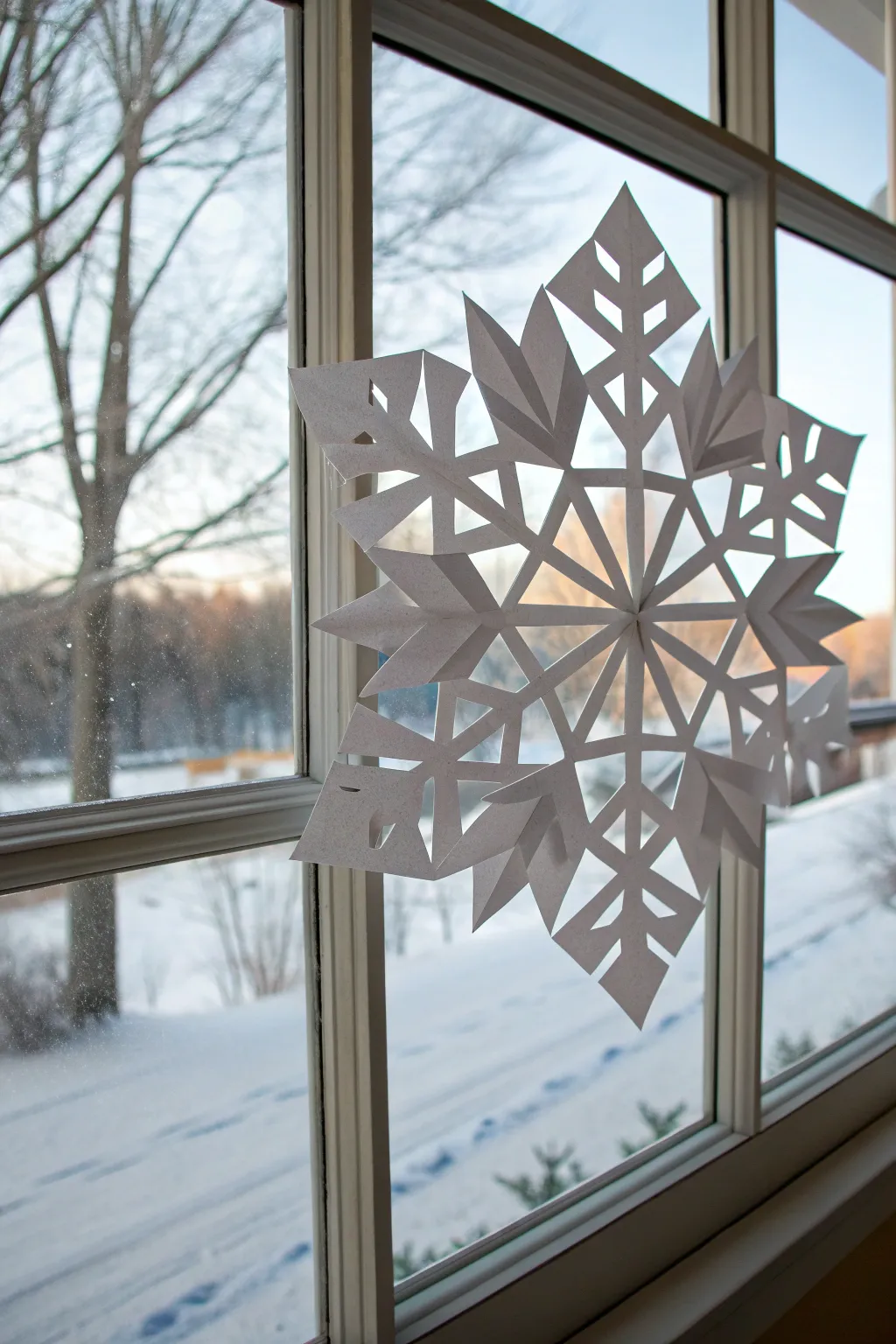 Discover the beauty of winter with handcrafted triangle snowflakes, perfect for adding a touch of elegance to your windows!