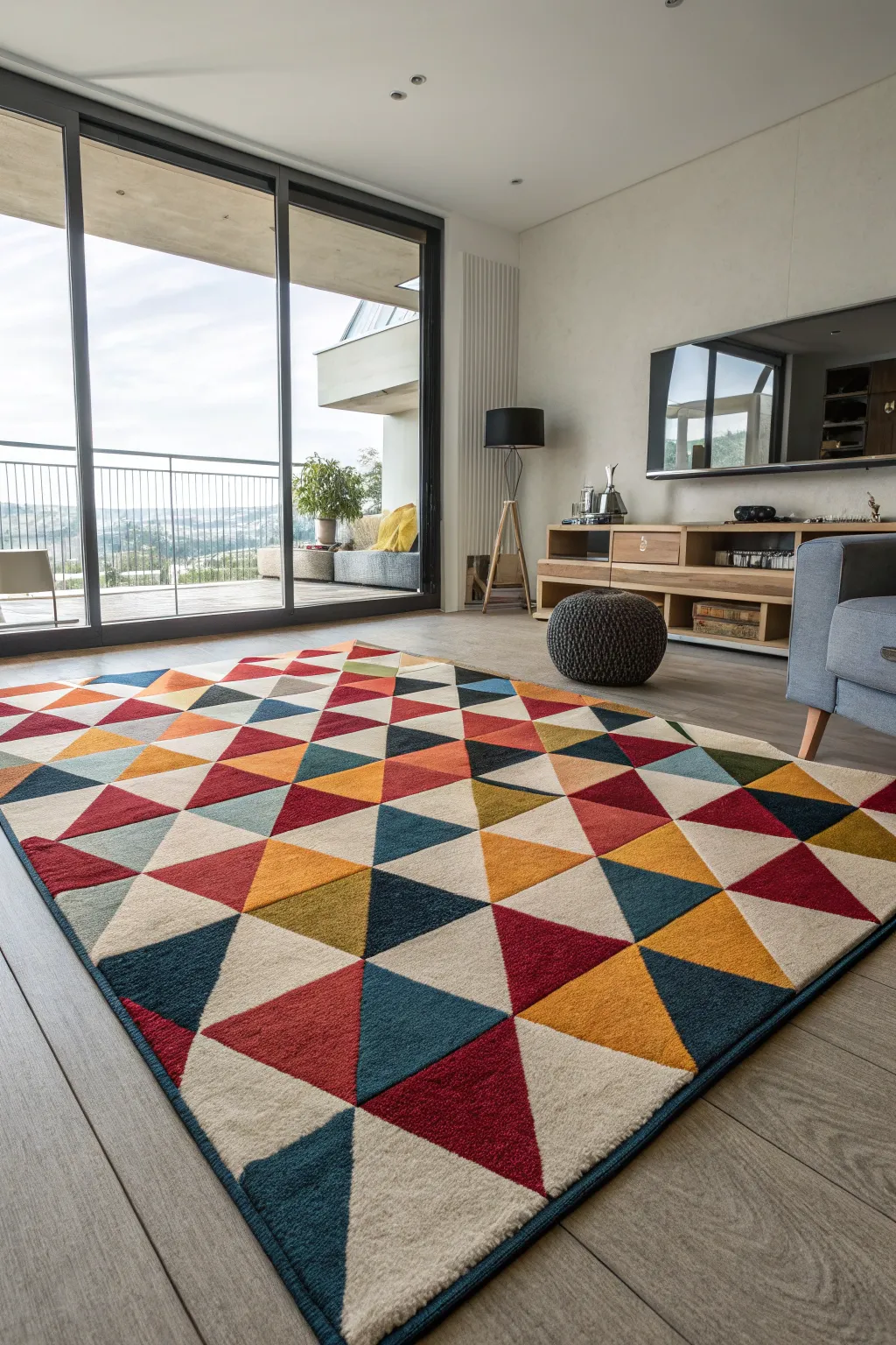 Triangle rugs add a pop of personality to any room.