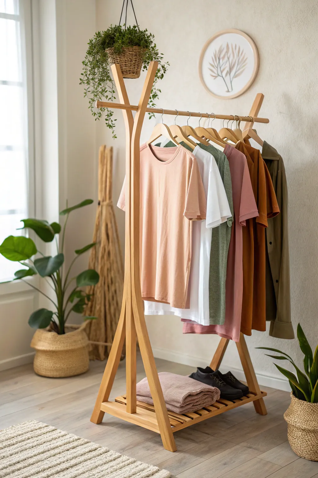 Explore your style effortlessly with this charming rotating rack display.