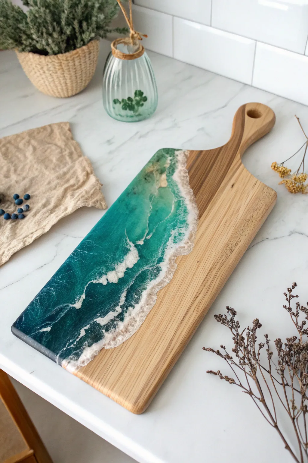 Elevate your kitchen with the artistry of resin-infused cutting boards. Where functionality meets elegance.