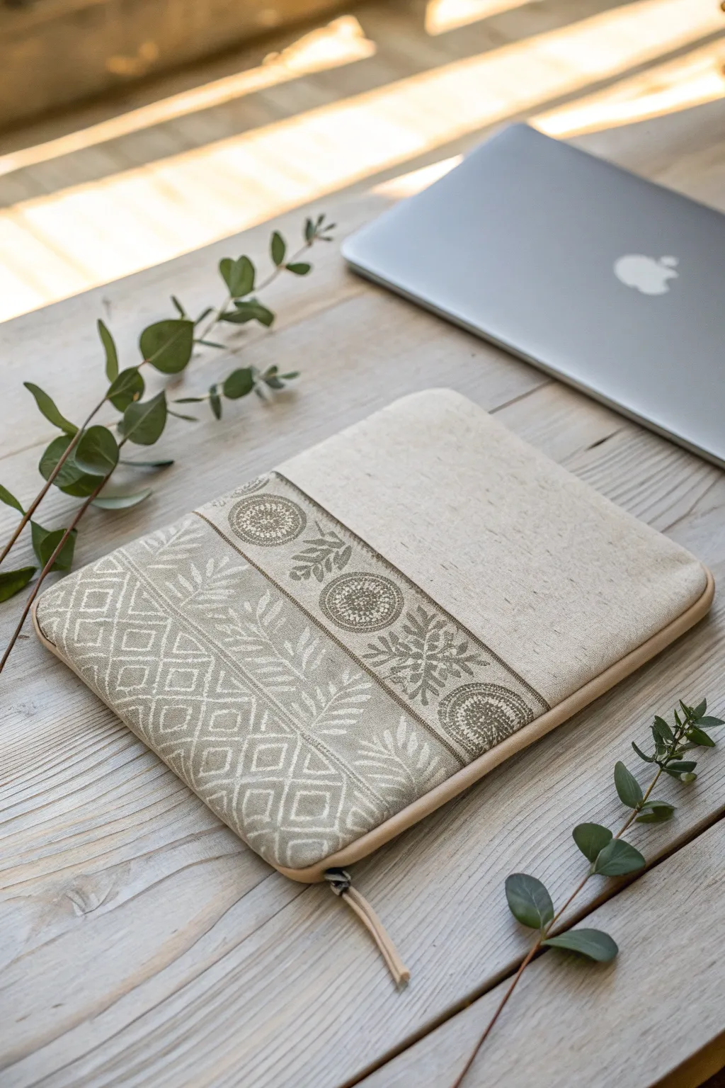 Elevate your tech with a handmade laptop sleeve that blends minimalism and boho charm.