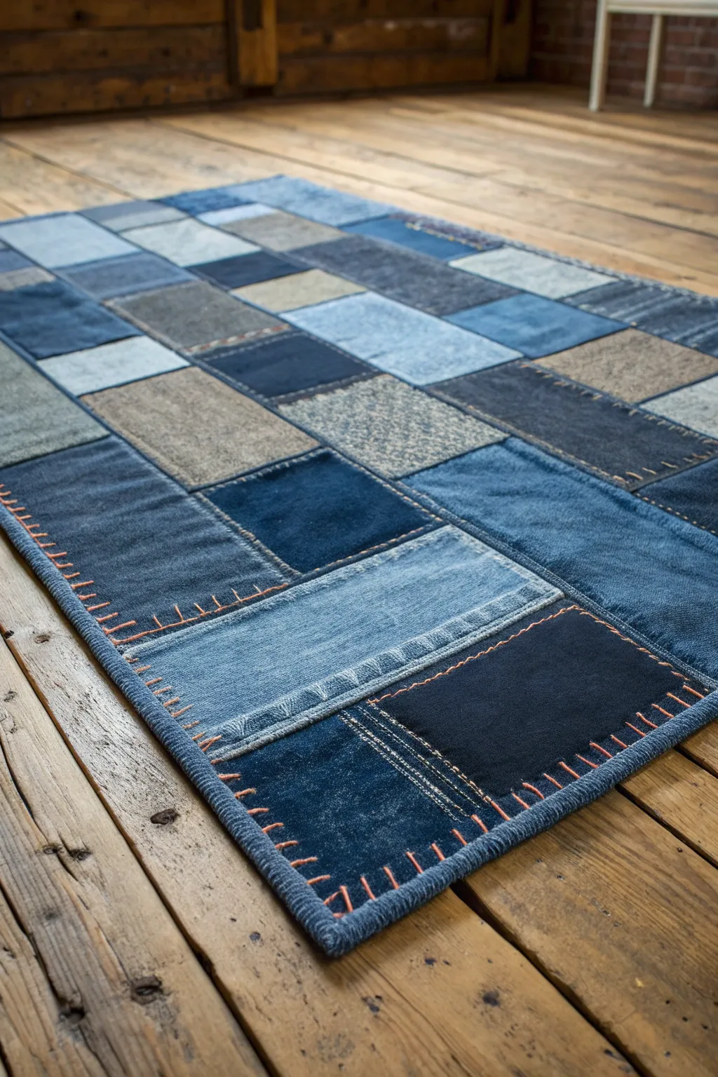 Transform old denim into a statement piece: a handcrafted floor rug that combines style and sustainability.
