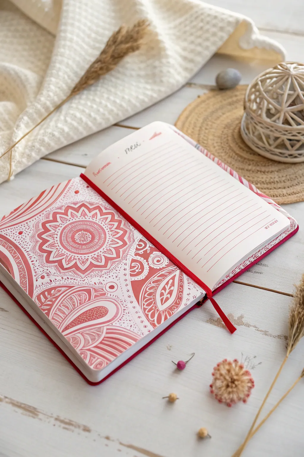 Dive into a pink and red color explosion with this beautifully crafted Valentine's Day bullet journal. Perfect for capturing festive inspiration with a minimalist touch!