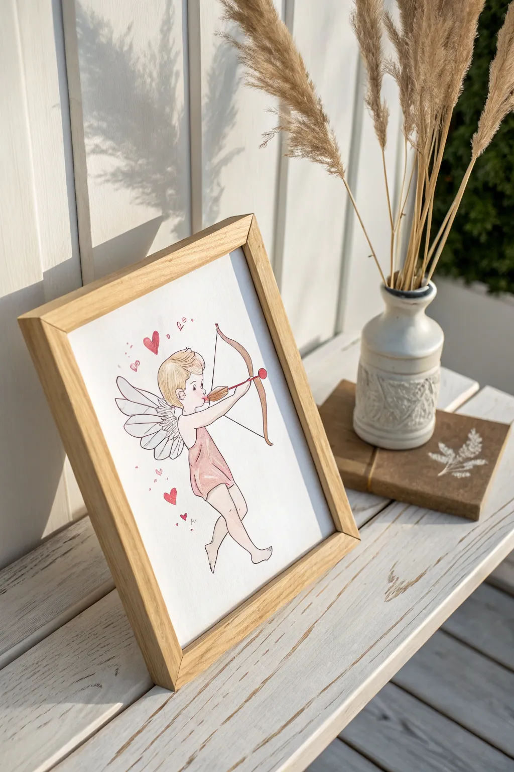 Capture the timeless charm of Valentine's Day with a minimalist watercolor cupid that speaks to the heart of Scandinavian elegance.
