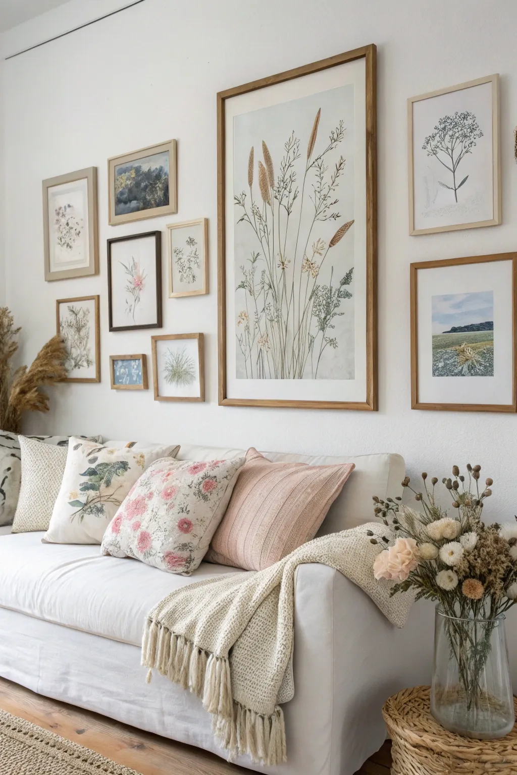 Elevate your space with a vintage gallery wall, where each piece tells its own story.