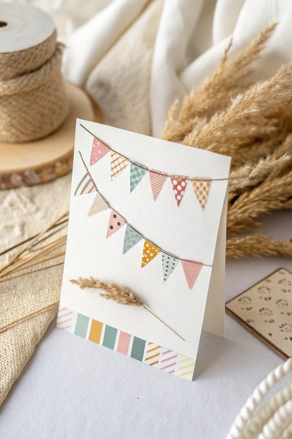 Celebrate with style: Craft your own festive banners using washi tape for a touch of minimalist charm.