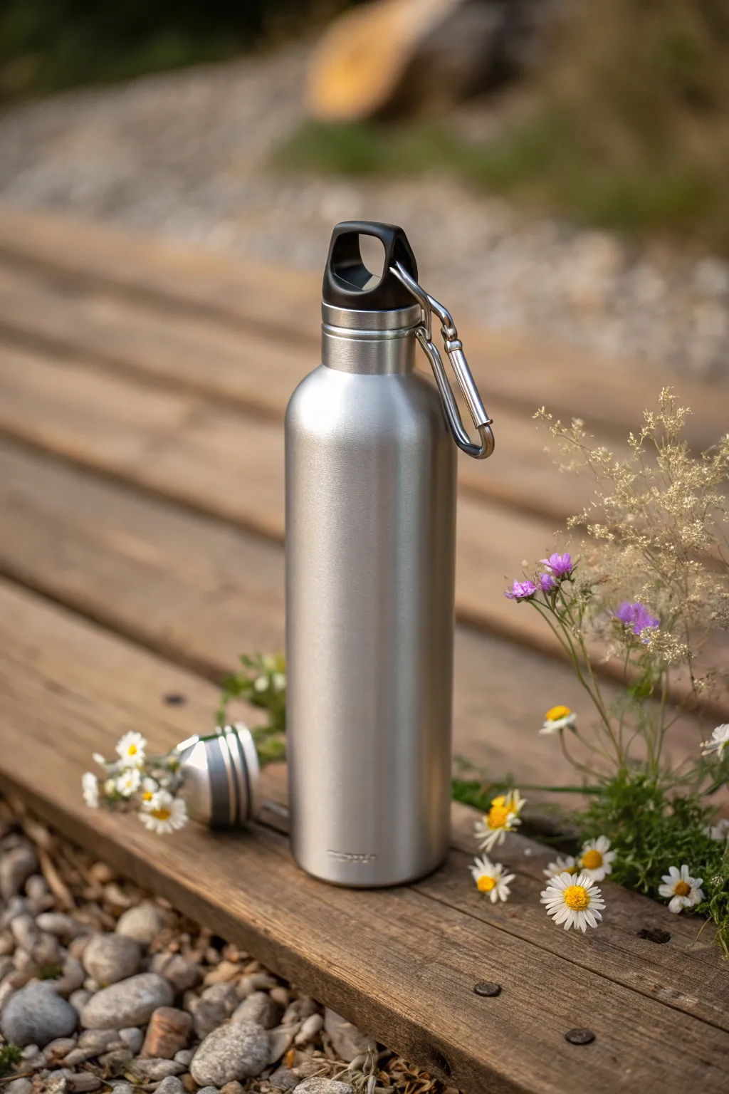 Adventure awaits with this minimalist water bottle, your perfect hiking companion.