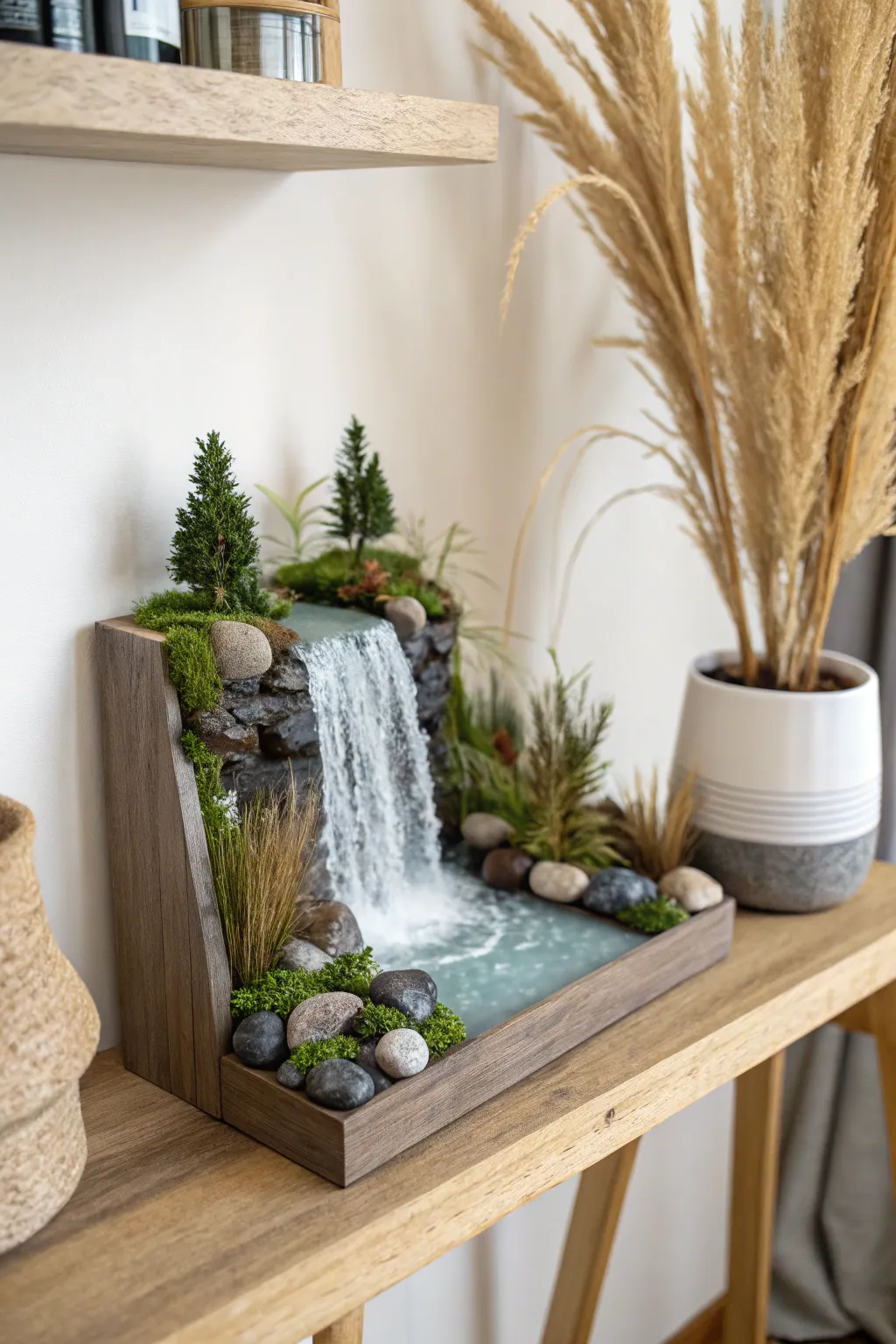 Bring a touch of the majestic Niagara Falls into your home with this exquisite waterfall diorama. 🌿✨ #ScandinavianBoho #MiniatureLandscapes