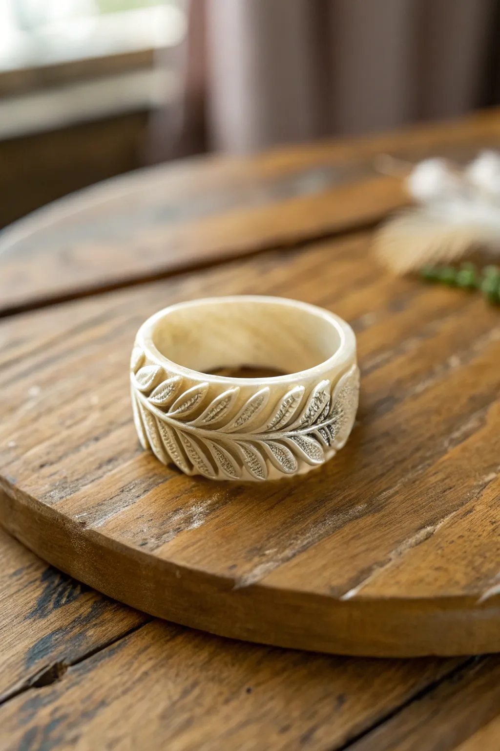 Bohemian vibes in a wax ring design.