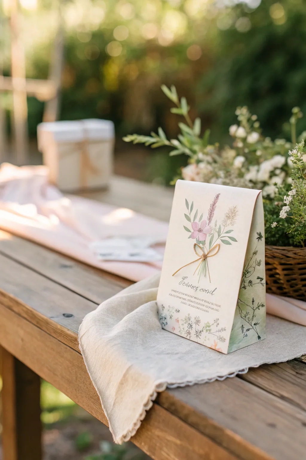 Celebrate new beginnings with charming seed packets as eco-friendly wedding favors.