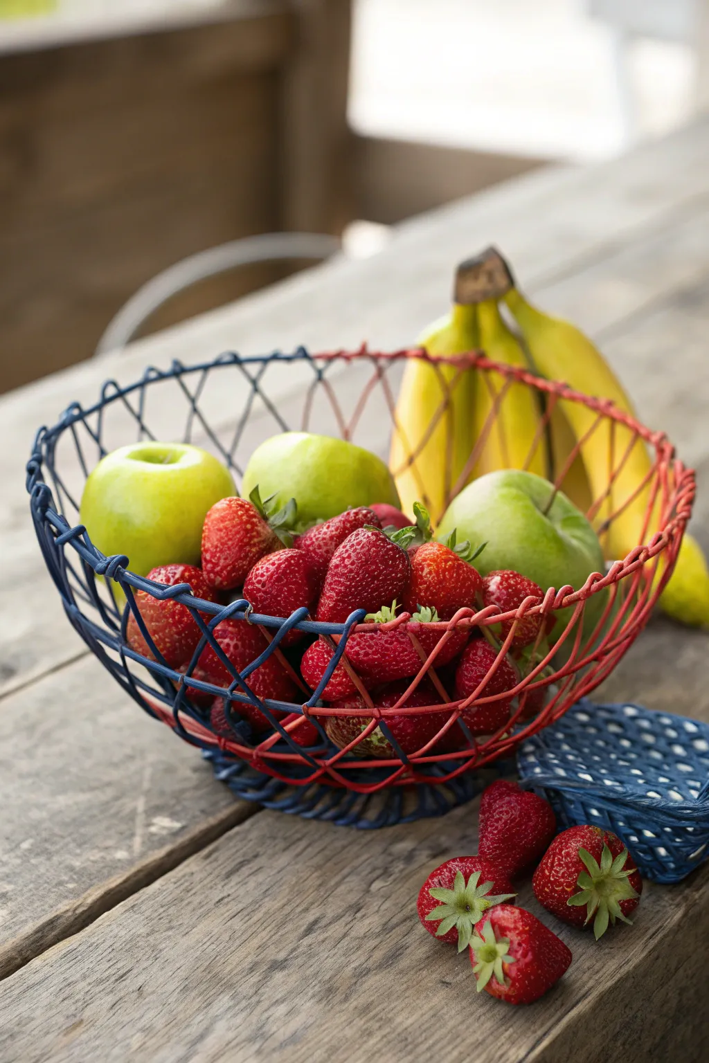 Add a touch of craftsmanship to your kitchen with this striking wire fruit basket.