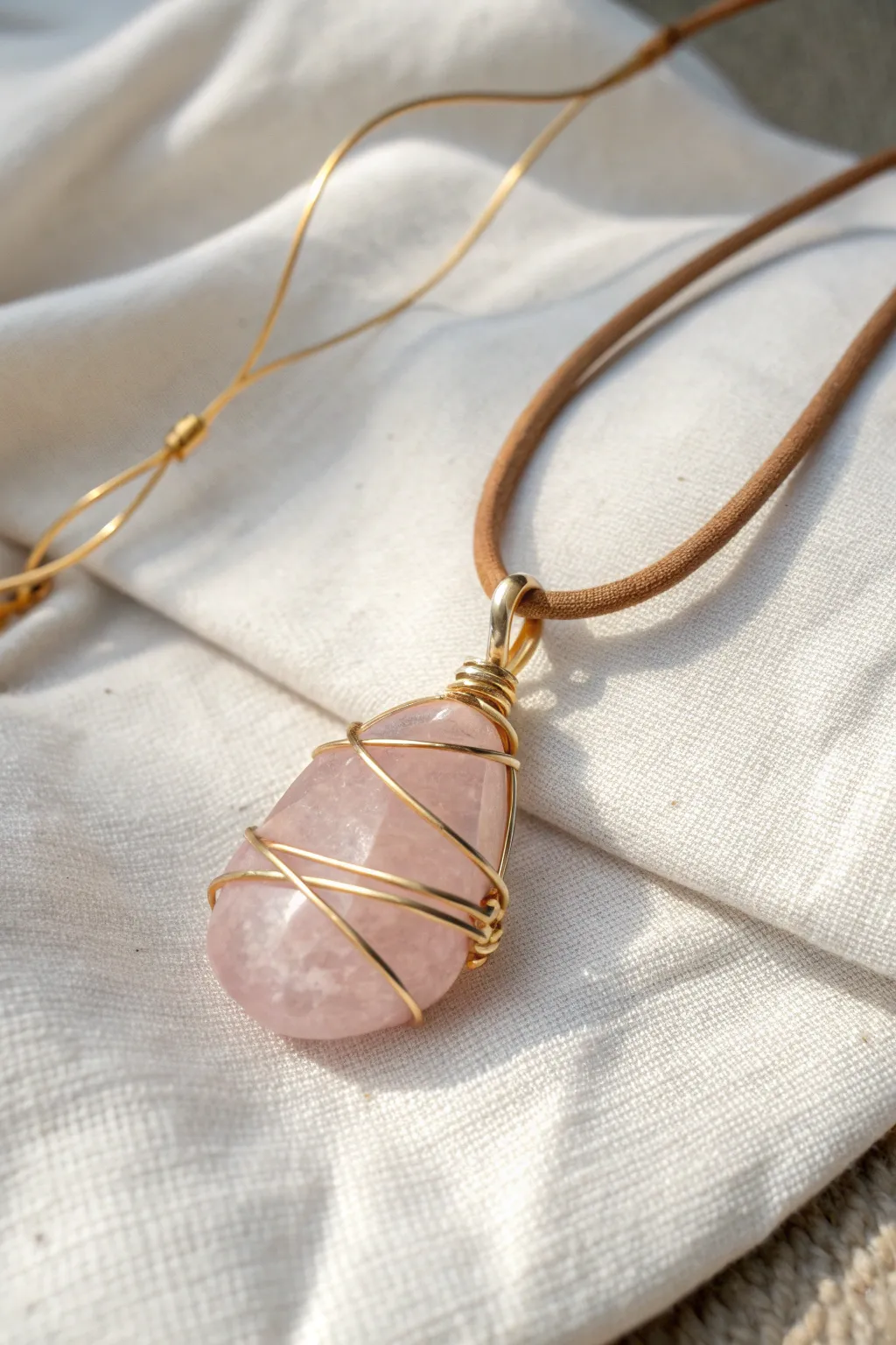 Embrace elegance in simplicity with this minimalist wire-wrapped pendant.