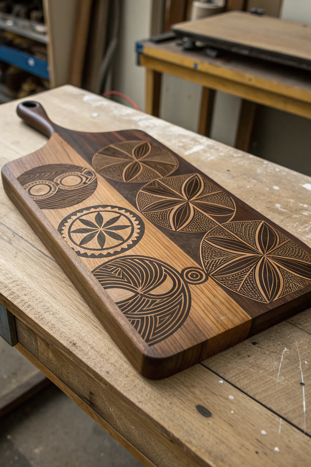 Elevate your culinary artistry with an abstract masterpiece—each cutting board is a unique blend of craftsmanship and creativity.
