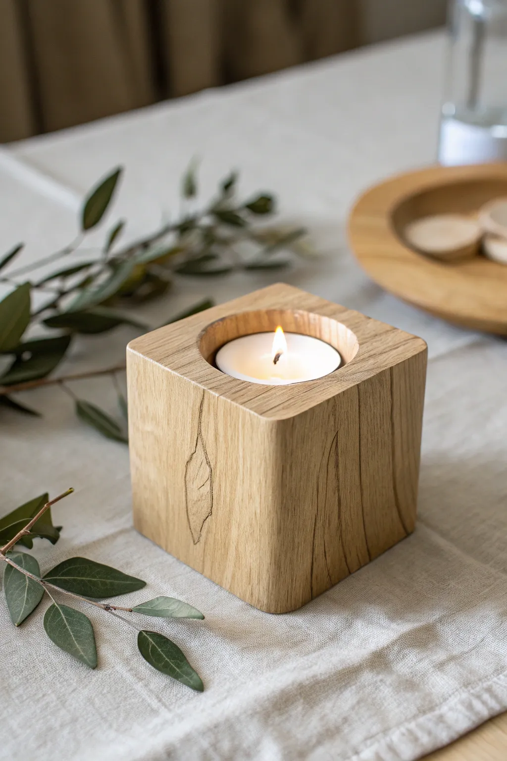 Illuminate your space with the cozy elegance of handcrafted wooden candle holders.
