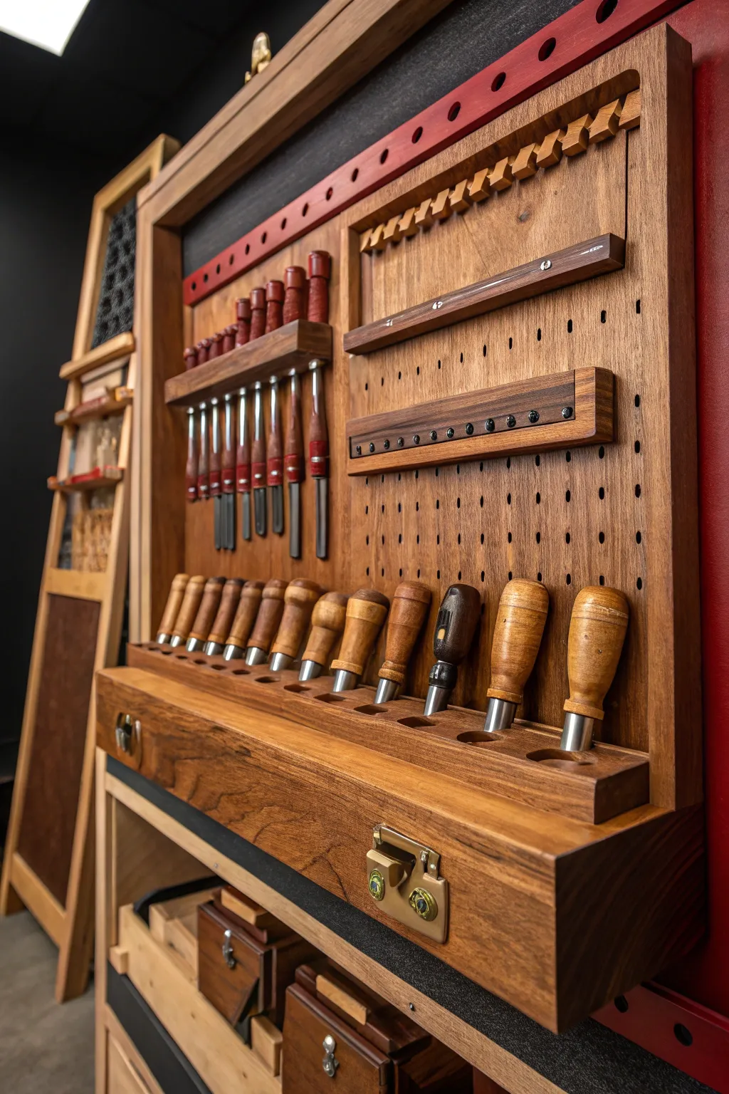 Maximize your workshop efficiency with sleek sliding tool panels—where craftsmanship meets functionality.