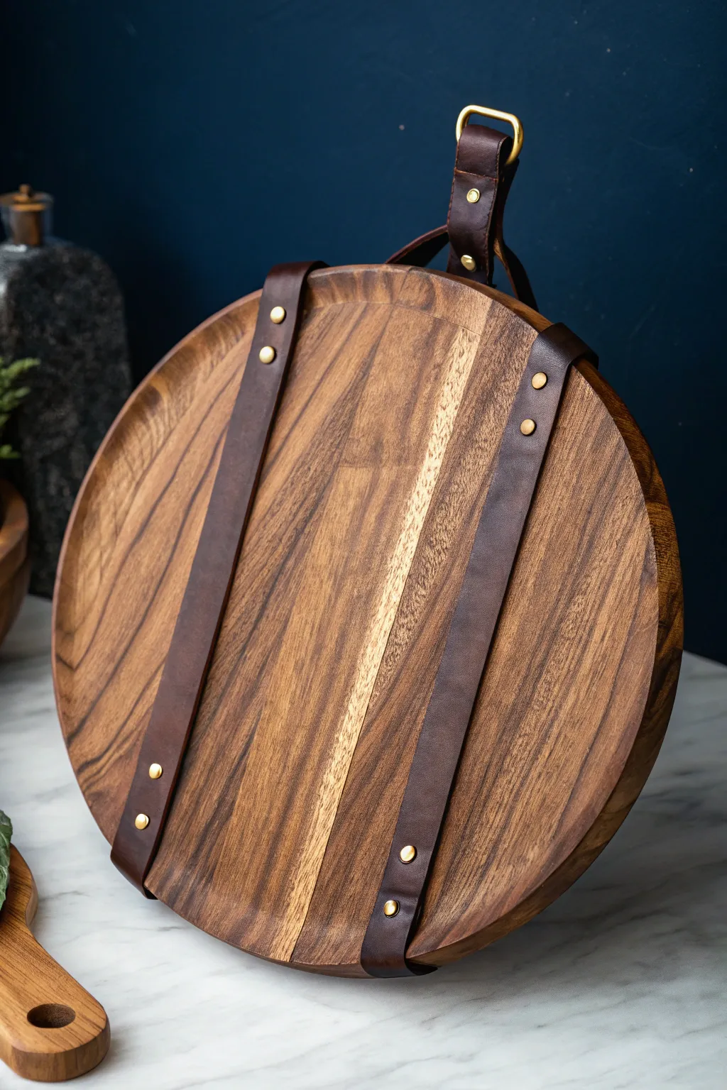 Elevate your dining experience with this handcrafted wood serving board.