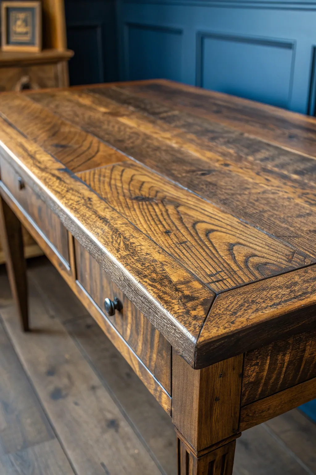 Embrace history and craftsmanship with this stunning reclaimed wood desk.