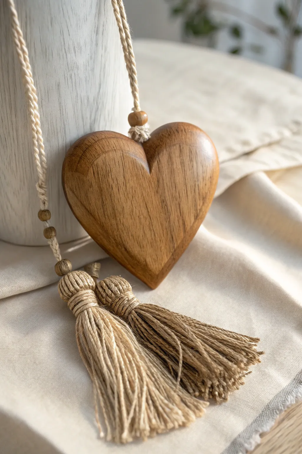 Embrace the charm of wooden heart tassels for a touch of playful elegance in your home decor.