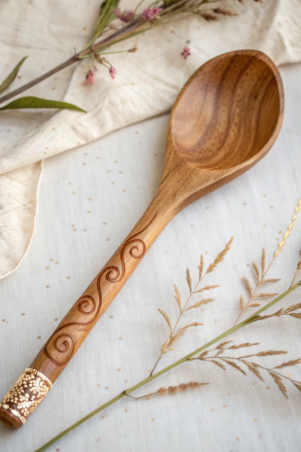 Elevate your dining decor with a touch of metallic elegance. ✨ #WoodenSpoonArt #ScandiBoho
