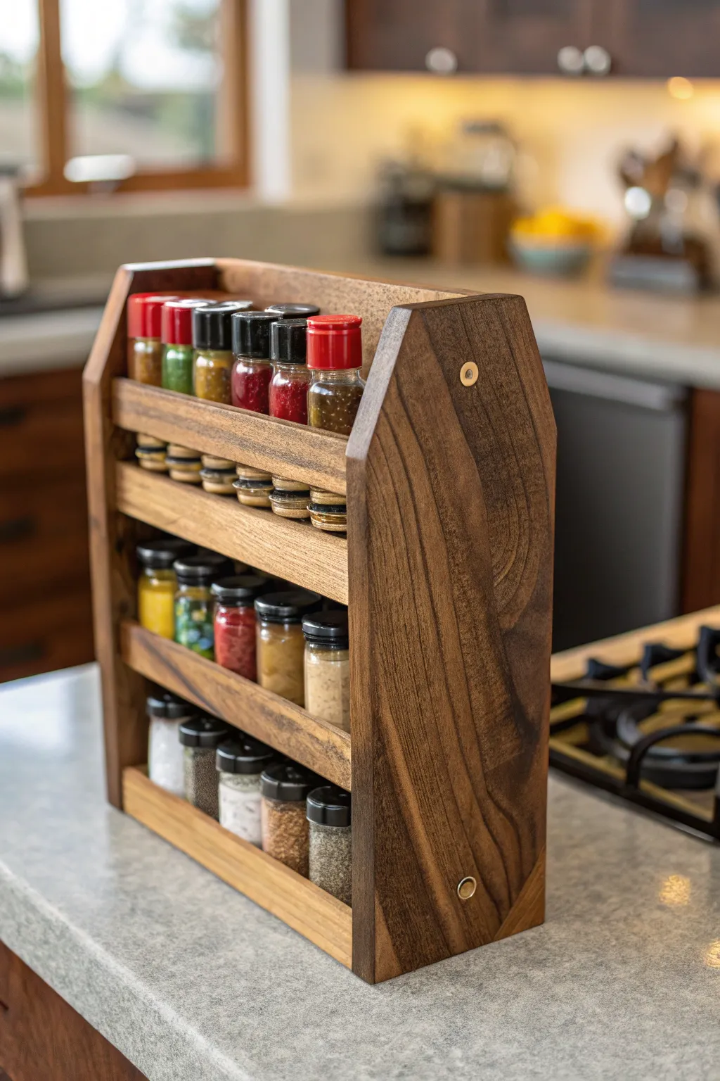 Elevate your kitchen with a handcrafted spice rack that marries function and style.