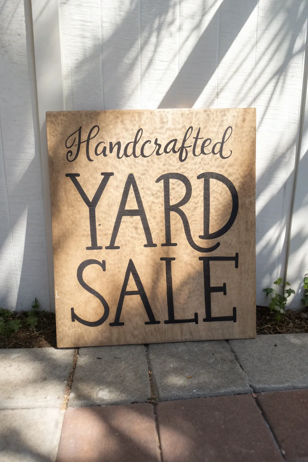 Embrace the art of layered textures for your next yard sale sign—where minimalist design meets bohemian charm.