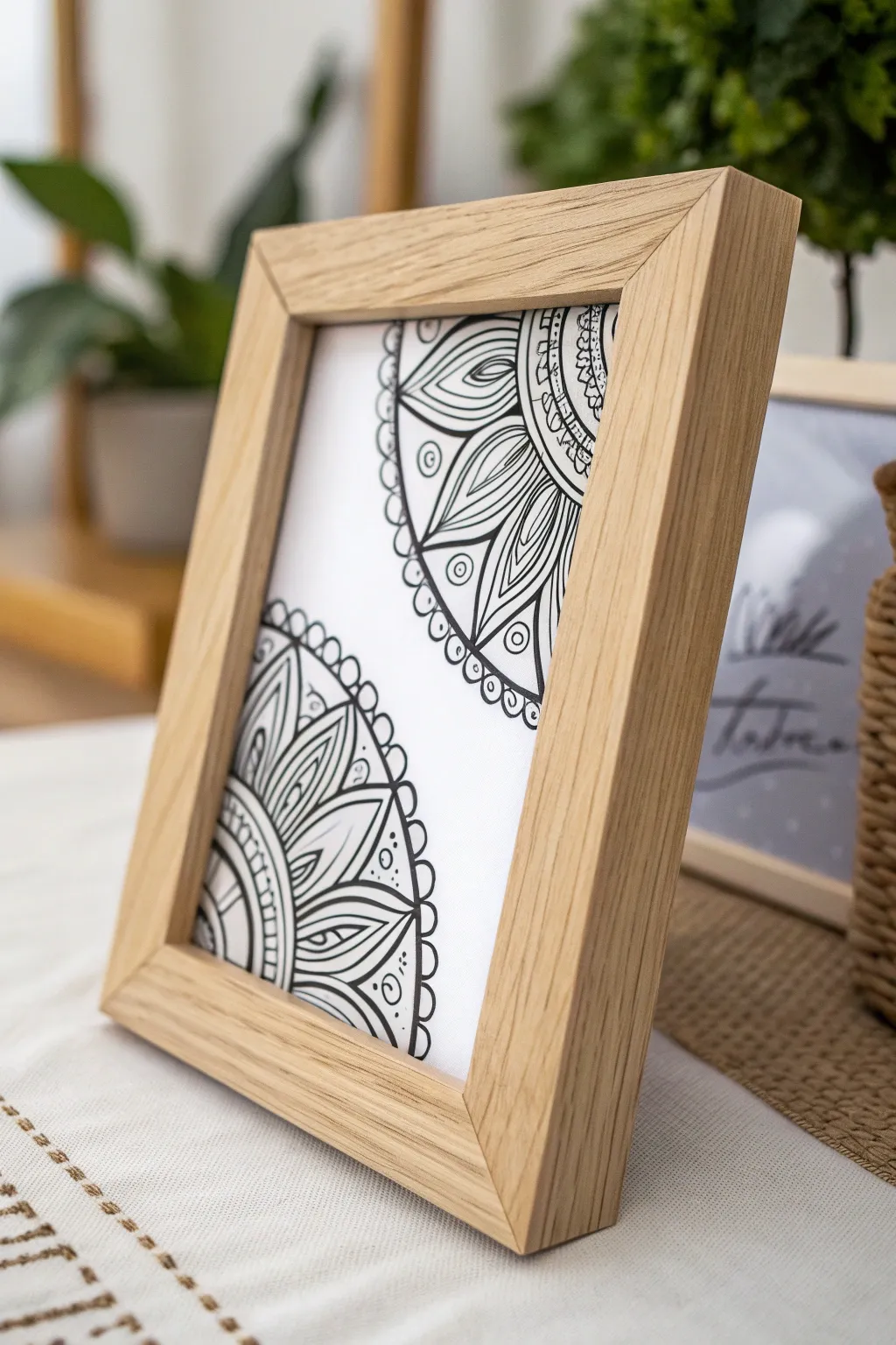 Embrace simplicity and creativity with this beautifully framed Zentangle art – a perfect accent for your minimalist decor.