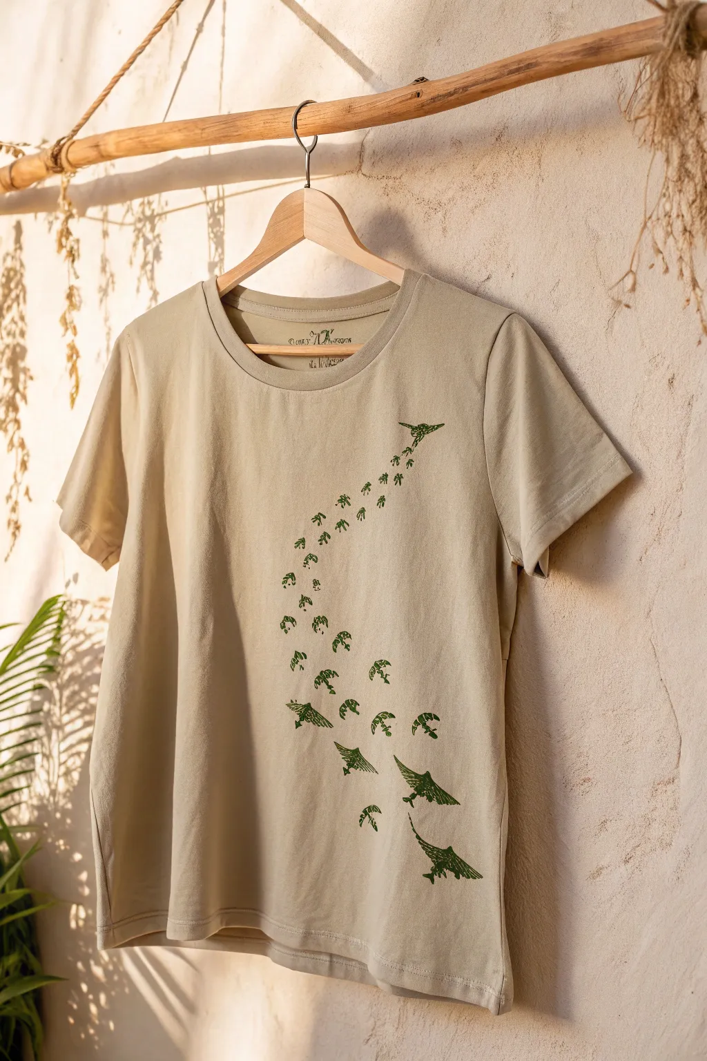 Step back in time with this playful and stylish dinosaur footprint shirt – a perfect blend of minimalist and boho charm for little adventurers!
