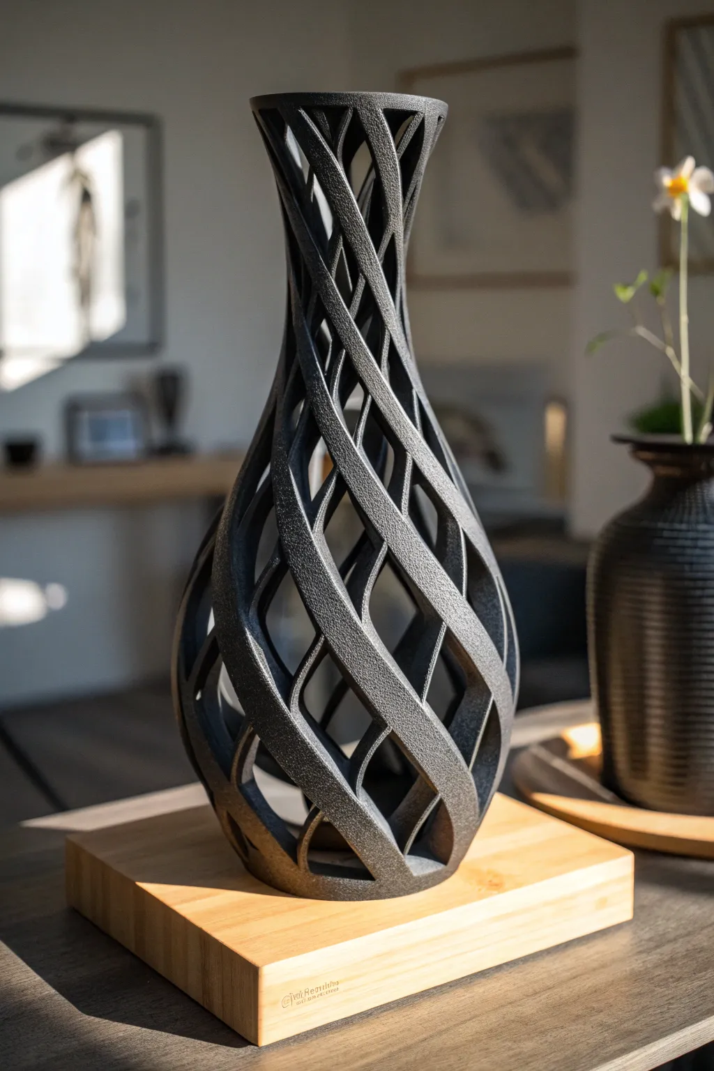 Elevate your space with modern art: a breathtaking 3D printed sculpture that inspires creativity.