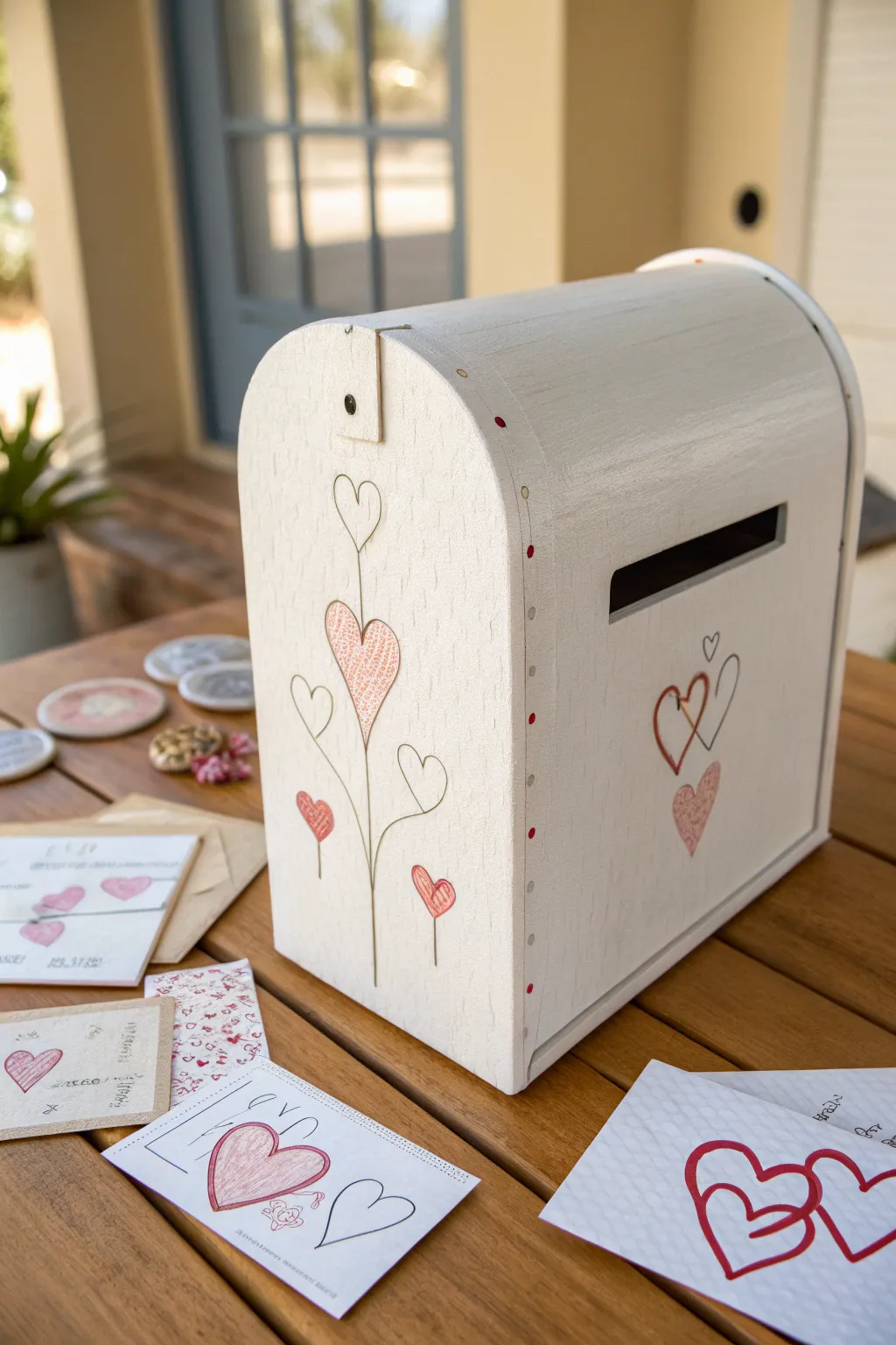 Create a charming Valentine's Day mailbox that blends Scandinavian minimalism with Boho charm.