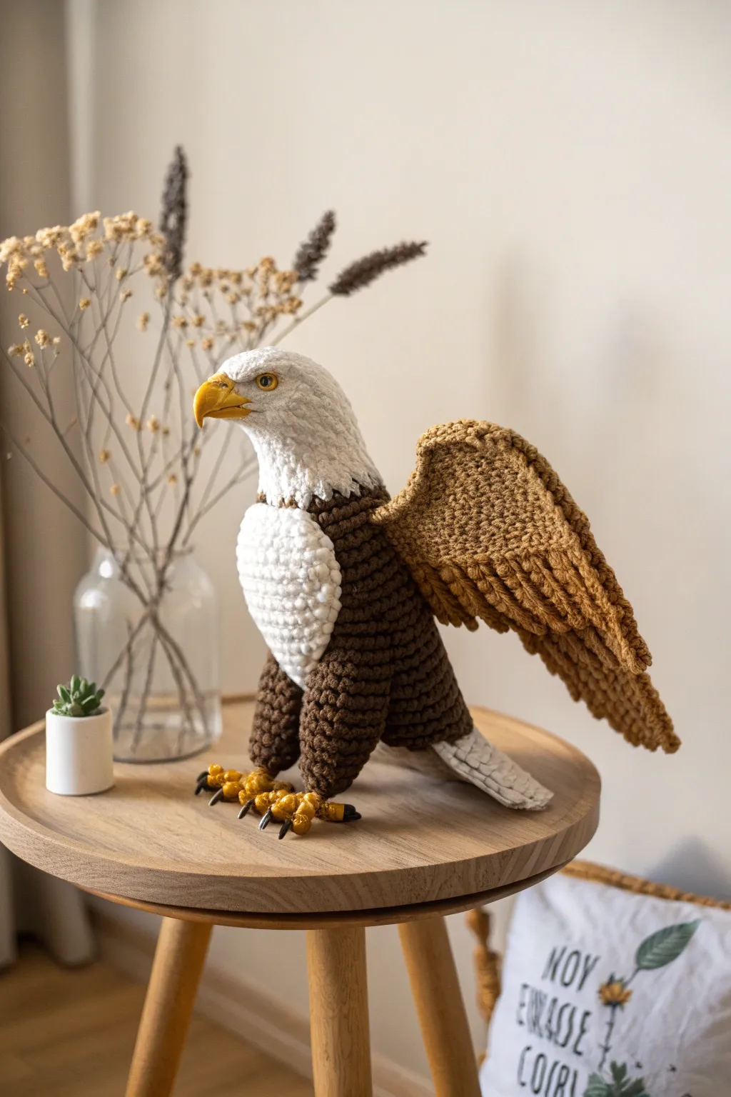 Elevate your 4th of July decor with this stunning Eagle Amigurumi, blending minimalist beauty with a boho flair.