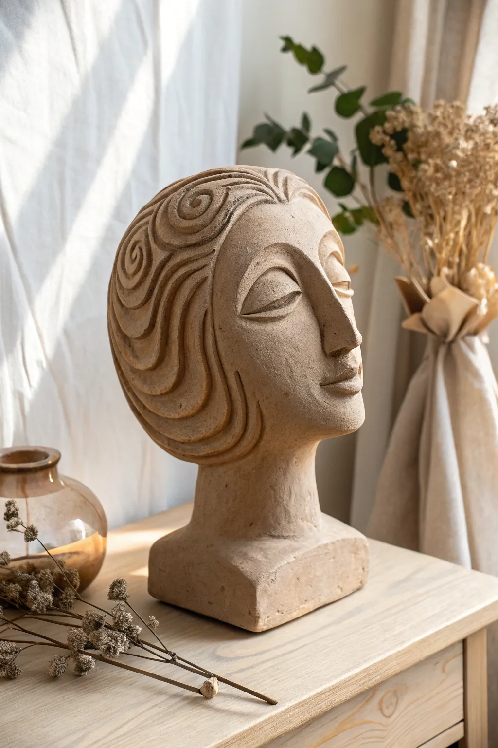 Discover the art of emotion with this minimalist clay face sculpture, where simplicity meets soulful expression.