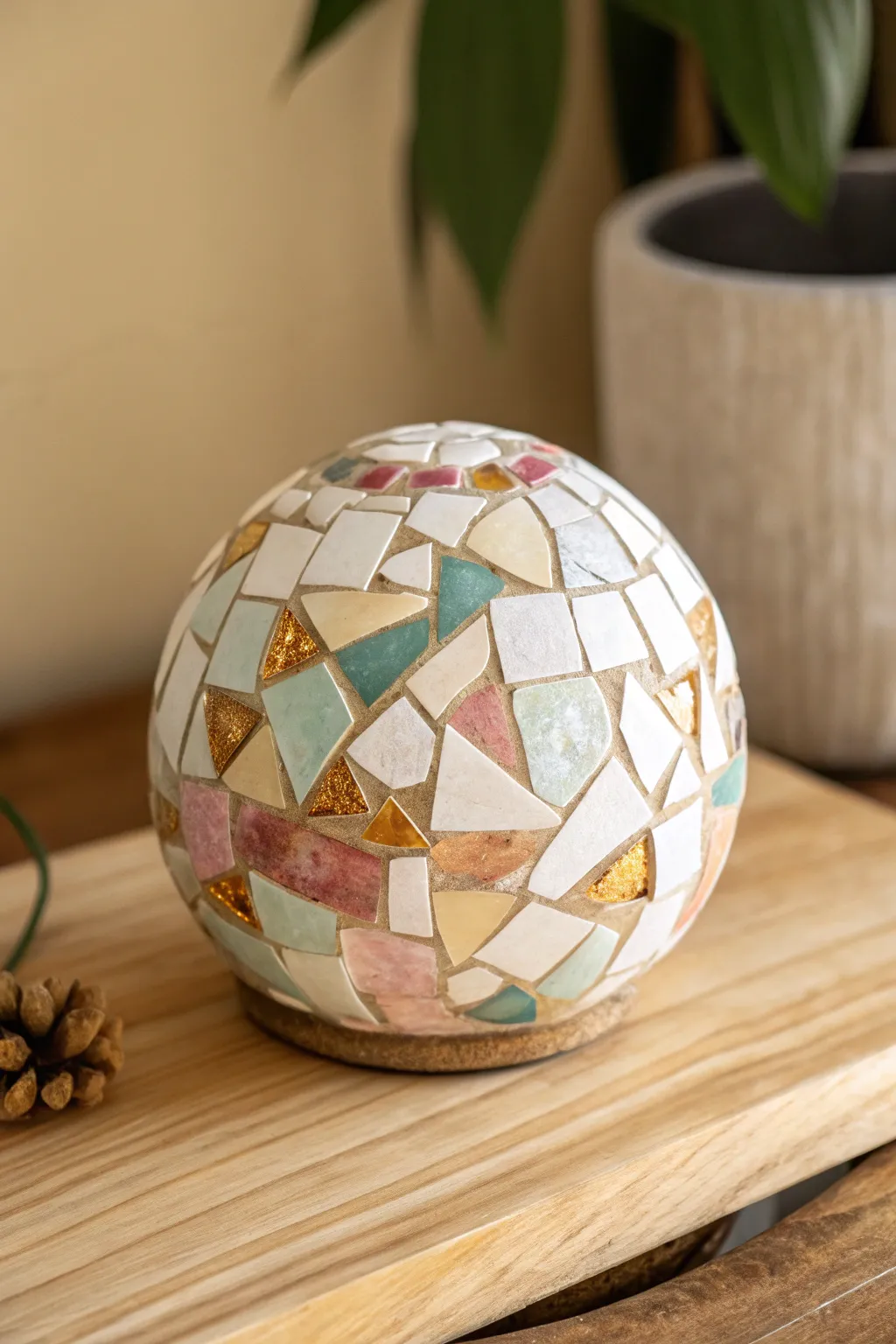 Transform broken tiles into a stunning mosaic masterpiece that blends simplicity with a touch of boho flair.