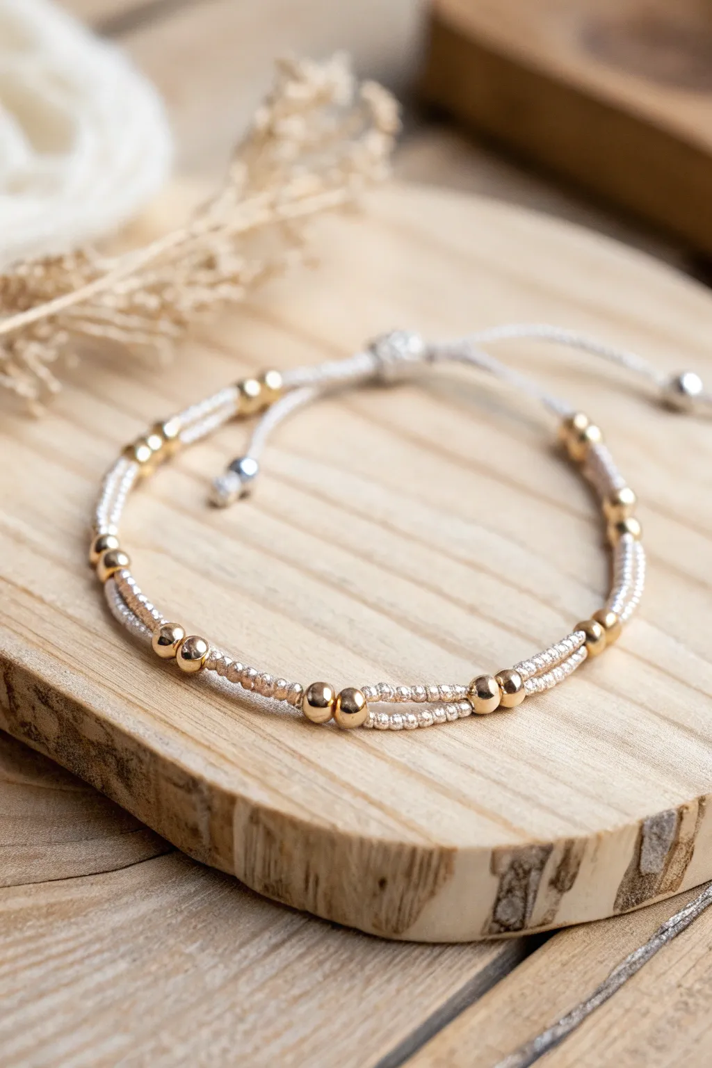 Elevate your style with a touch of sparkle: Discover the allure of metallic accents in minimalist bracelet designs.
