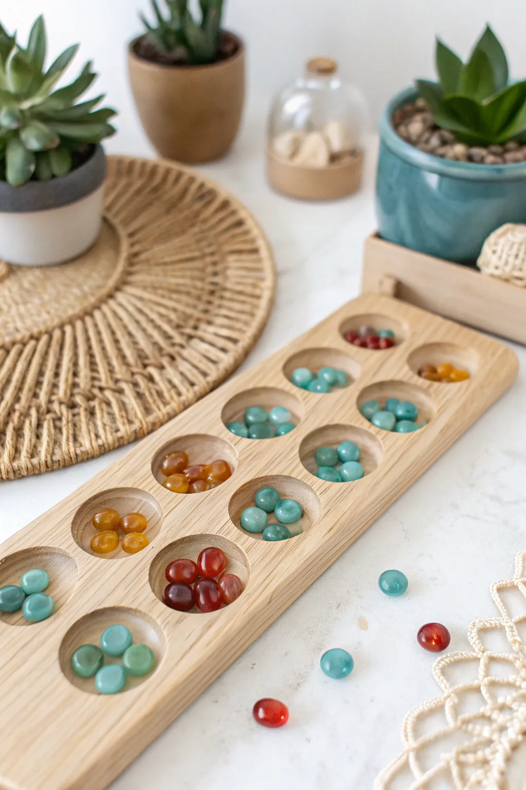 Elevate your game nights with this DIY Mancala board that blends simplicity and natural beauty.