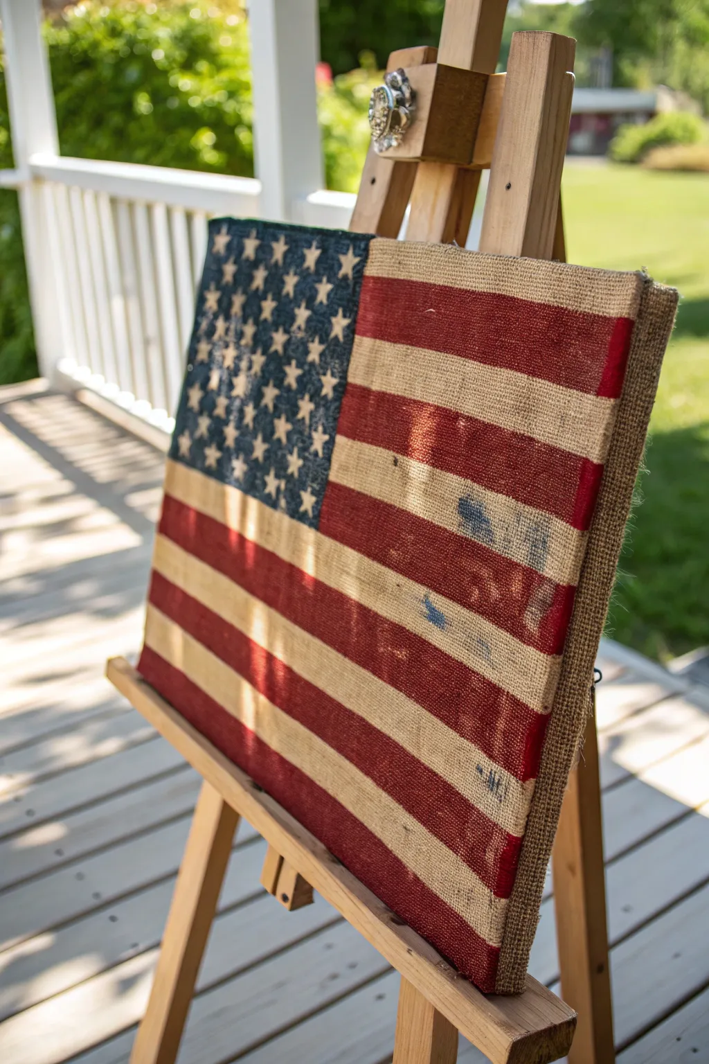 Rustic Elegance: A Textured Tribute to the Stars and Stripes.