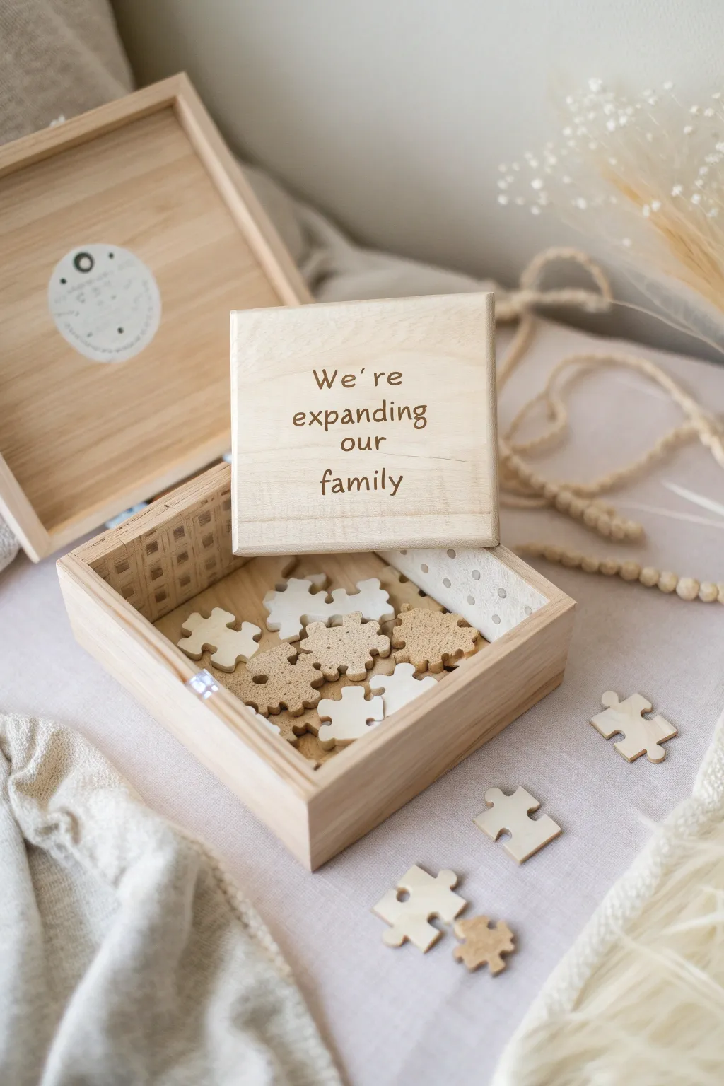 A charming surprise to share life's beautiful news. 🌿✨ #BabyAnnouncement #MinimalistBoho