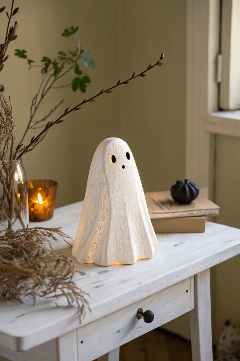 Illuminate your Halloween with a touch of Scandinavian elegance and Boho charm! 🌟 #GlowingGhostCrafts