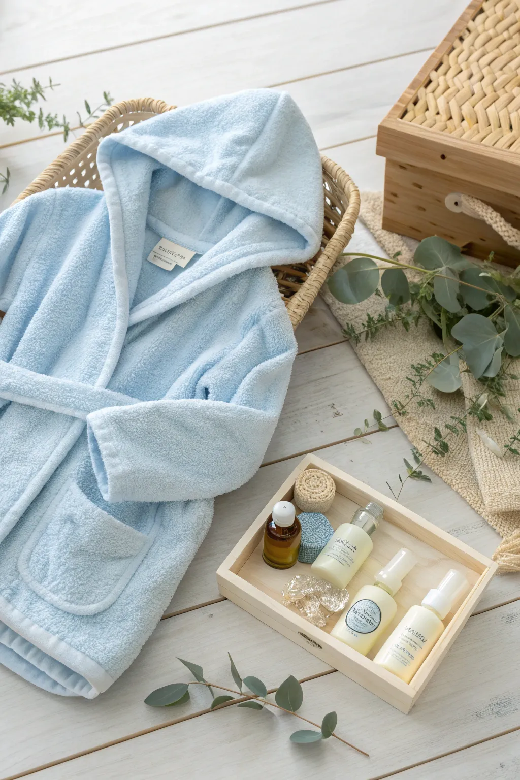 Delight in the simplicity and beauty of bath time with this luxurious baby bath set—perfect for welcoming a little boy into the world!