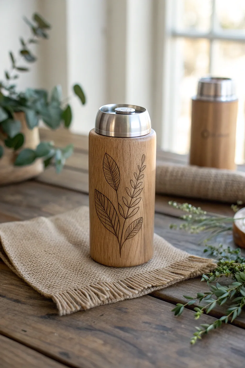 Embrace nature with this charming wooden koozie, perfect for your bachelorette celebration.
