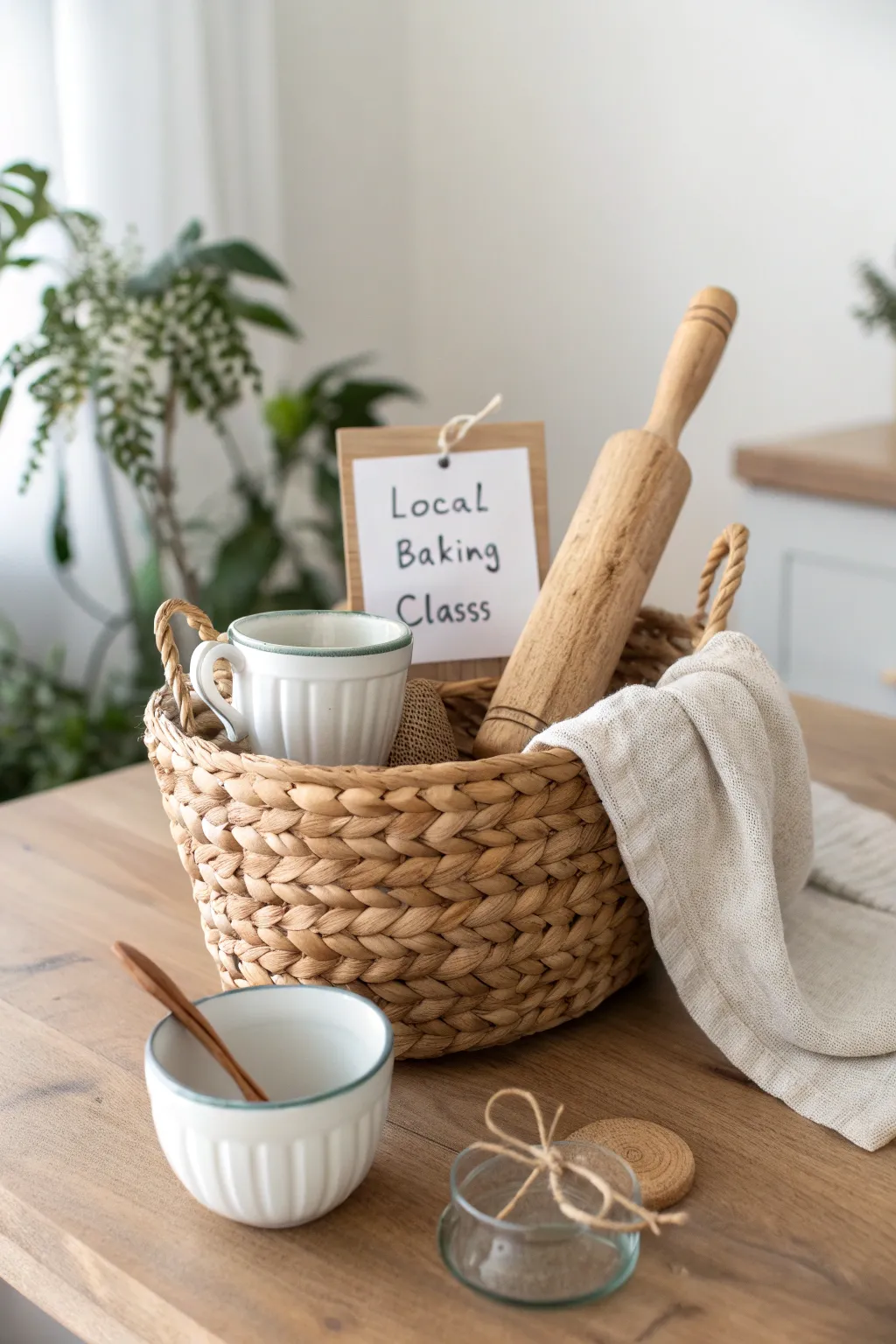 Discover the joy of baking with our exclusive local class voucher, beautifully presented in this handcrafted basket.